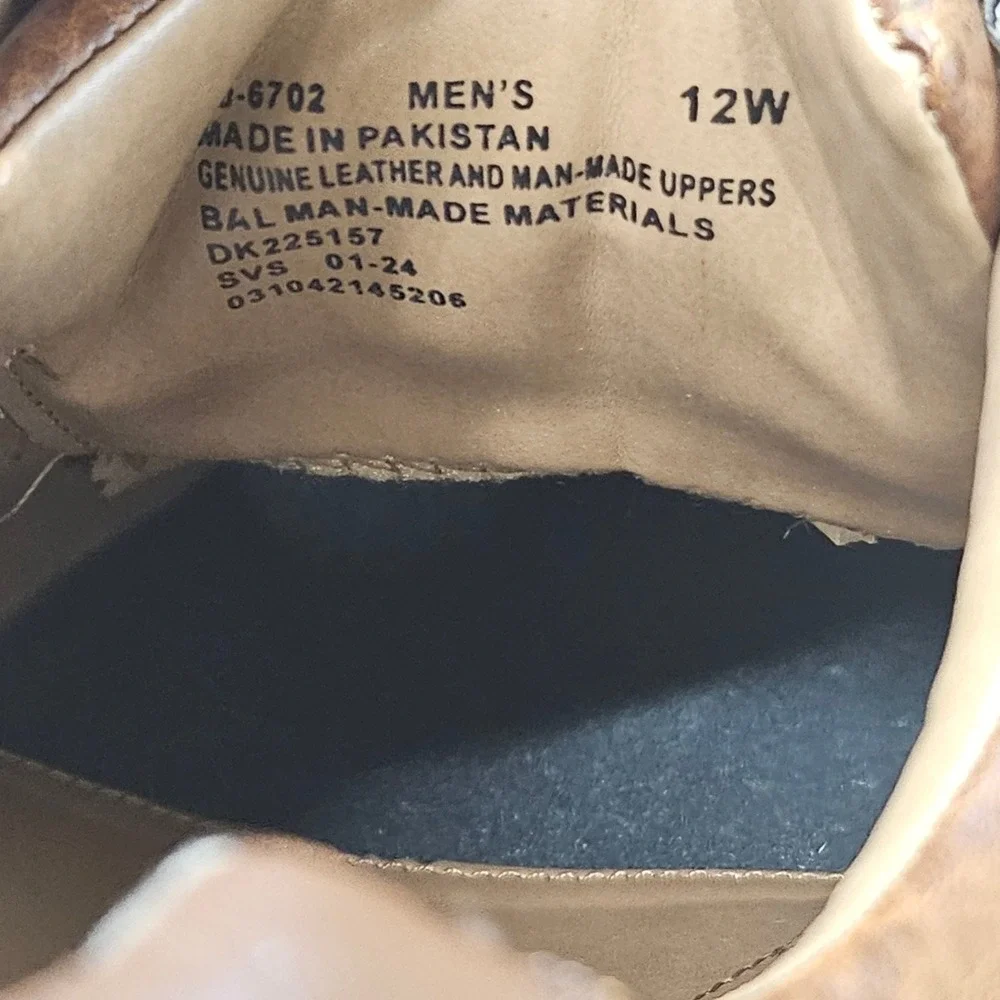 Dockers Oxford Shoes Men 12W Brown Leather Moc Toe Lug Sole Casual 90-6702